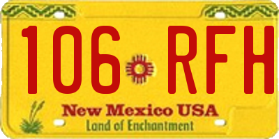 NM license plate 106RFH