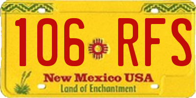 NM license plate 106RFS