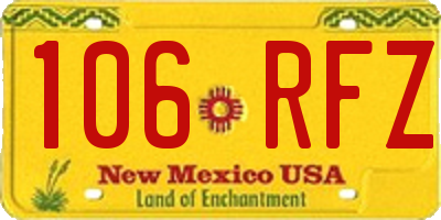 NM license plate 106RFZ