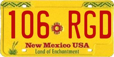 NM license plate 106RGD
