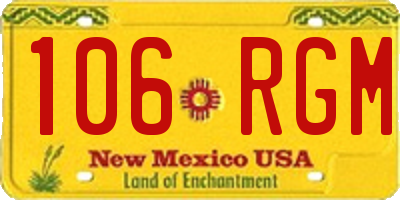 NM license plate 106RGM