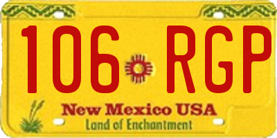 NM license plate 106RGP