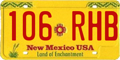 NM license plate 106RHB