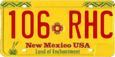 NM license plate 106RHC