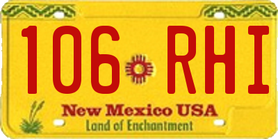 NM license plate 106RHI