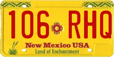 NM license plate 106RHQ