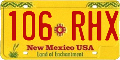 NM license plate 106RHX