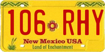NM license plate 106RHY