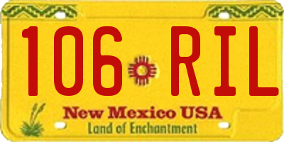 NM license plate 106RIL