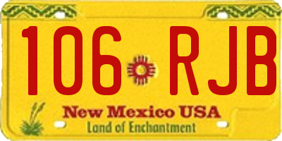 NM license plate 106RJB