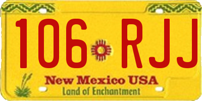 NM license plate 106RJJ