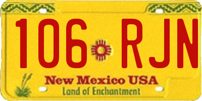 NM license plate 106RJN