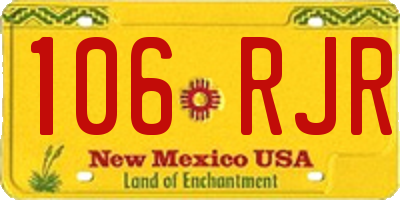 NM license plate 106RJR