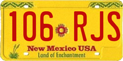 NM license plate 106RJS