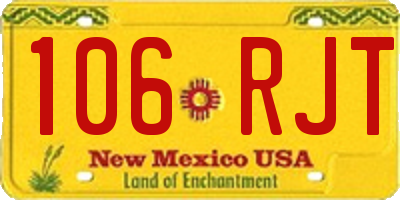 NM license plate 106RJT