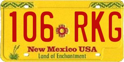 NM license plate 106RKG