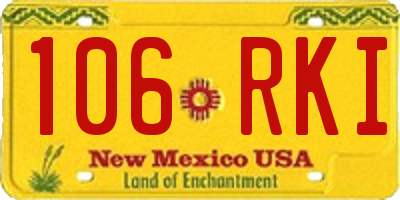 NM license plate 106RKI