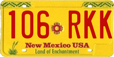 NM license plate 106RKK