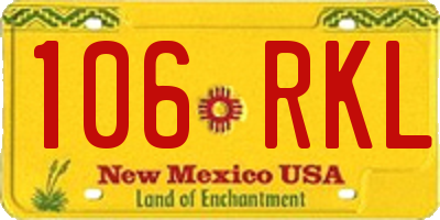 NM license plate 106RKL