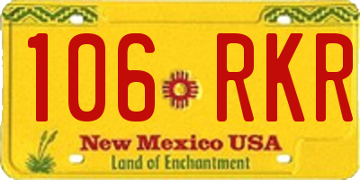 NM license plate 106RKR