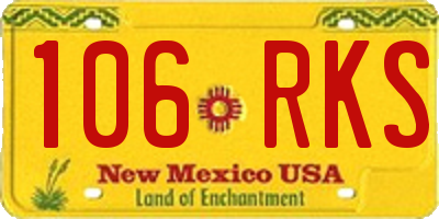 NM license plate 106RKS