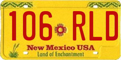NM license plate 106RLD