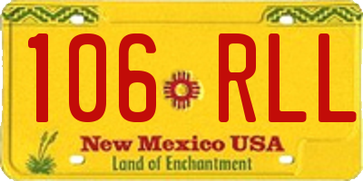 NM license plate 106RLL