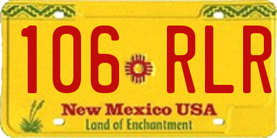 NM license plate 106RLR