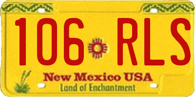 NM license plate 106RLS