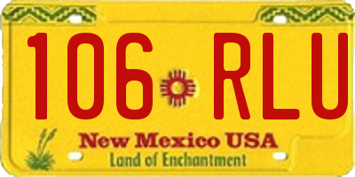 NM license plate 106RLU