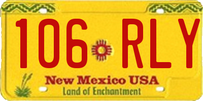 NM license plate 106RLY