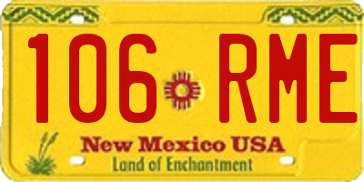 NM license plate 106RME