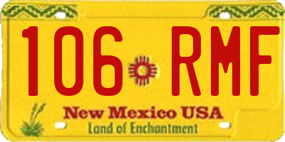 NM license plate 106RMF