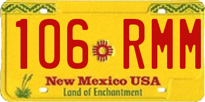 NM license plate 106RMM