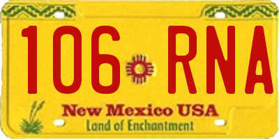 NM license plate 106RNA