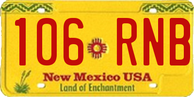 NM license plate 106RNB