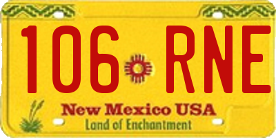 NM license plate 106RNE