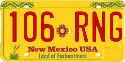 NM license plate 106RNG