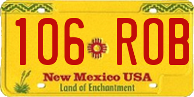 NM license plate 106ROB
