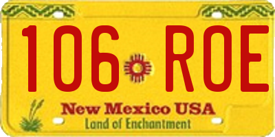 NM license plate 106ROE