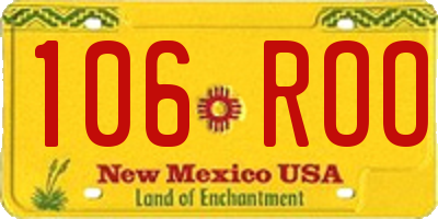 NM license plate 106ROO