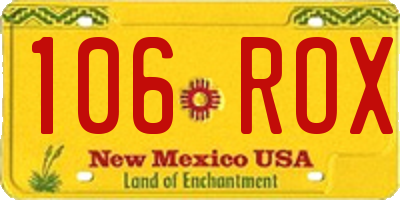 NM license plate 106ROX