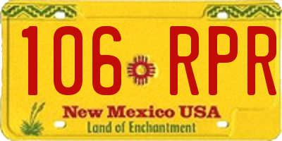 NM license plate 106RPR
