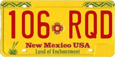 NM license plate 106RQD