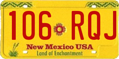 NM license plate 106RQJ