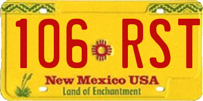 NM license plate 106RST