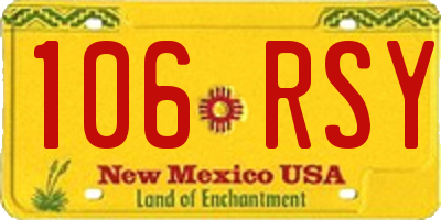 NM license plate 106RSY