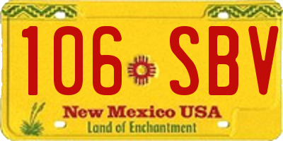 NM license plate 106SBV