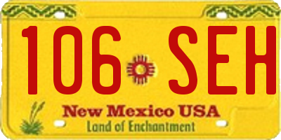 NM license plate 106SEH