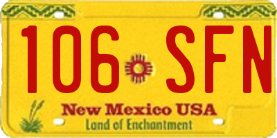 NM license plate 106SFN